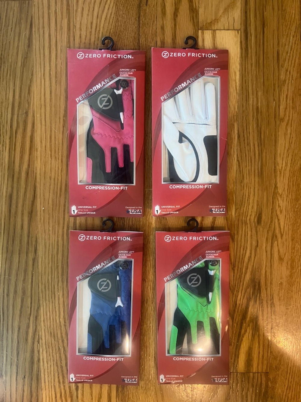 Kids Compression-Fit Golf Glove - Pink, White, Blue, Green